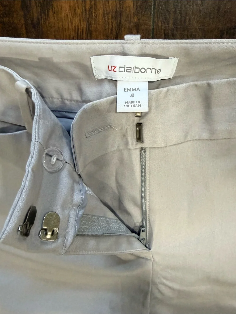 Liz Claiborne Light Taupe Straight Leg Dress Pants
